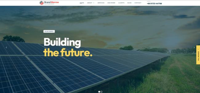 Website Development for Brand Marrow Communications | Solar Energy, Construction & Expo Management