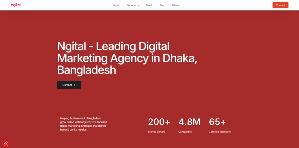 Simple & Clear Design of Ngital Homepage